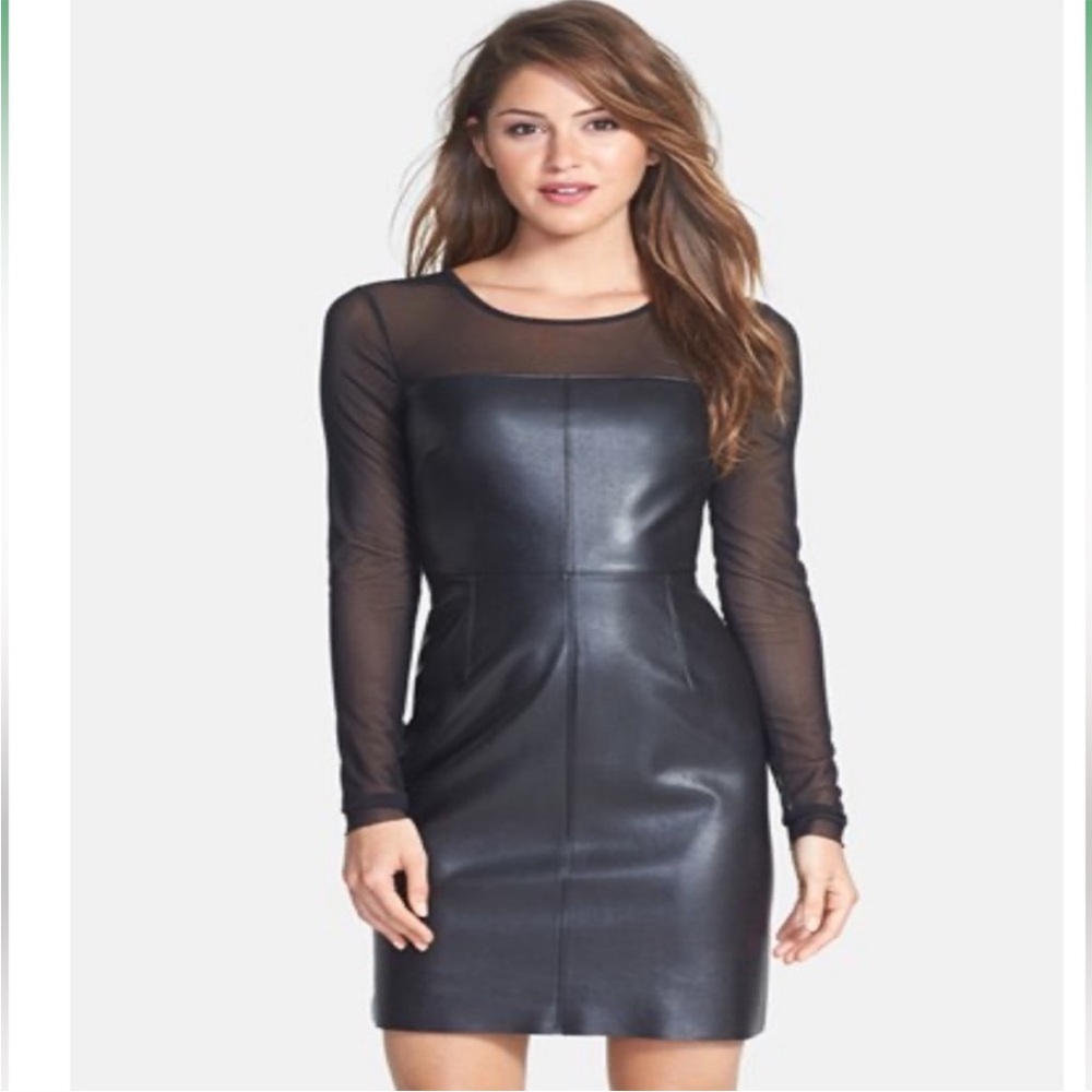 Bailey 44 leather and mesh dress